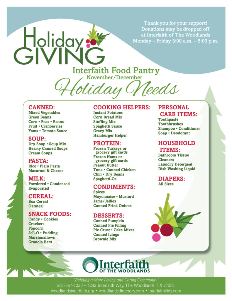Interfaith Of The Woodlands Food Pantry Interfaith Of The Woodlands Food Pantry