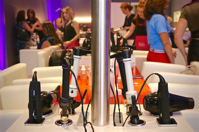 A close up of Blo's Blow Dry Bar where clients get to enjoy hair and makeup services.