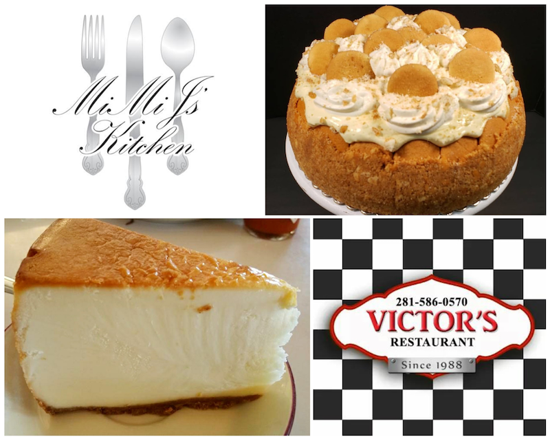 Mimi J's Kitchen - Banana Cloud Cheesecake, photo by Jacque Guinn and Victor's NY Style Plain Cheesecake, photo by Nick Rama